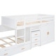 preview thumbnail 12 of 13, White Twin Size Platform Beds Bunk Bed with Trundle, Wardrobe and Desk