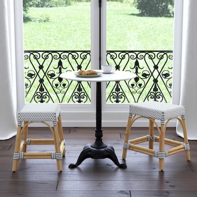 Robias Rattan Rectangular 18" Dining Stool