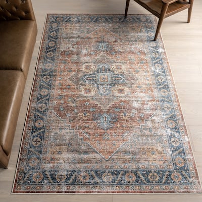 Nuloom Purnima Medallion SplashGuard Machine Washable Area Rug