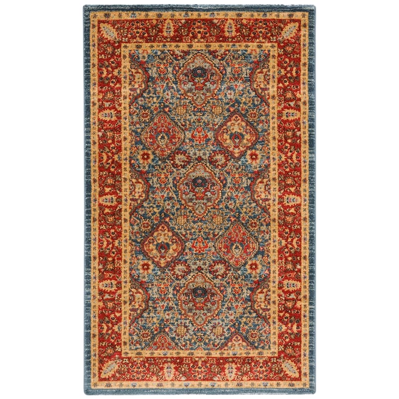 SAFAVIEH Mahal Jacquelyn Traditional Oriental Rug - 4' x 5'7" - Navy/Red