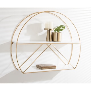 Kate and Laurel Delmar Mid-century Modern Wall Shelf