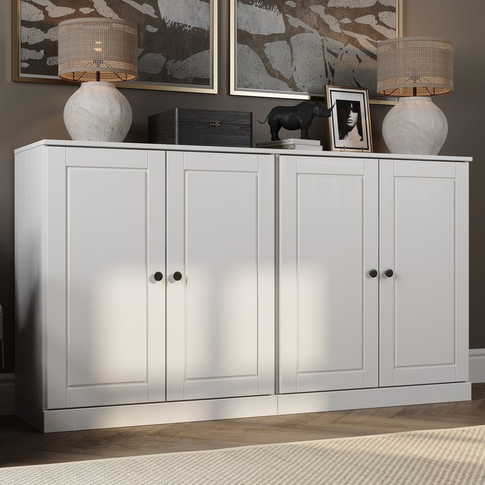 Palace Imports Solid Wood Sideboard, Raised Panel Doors, Adjustable Shelves