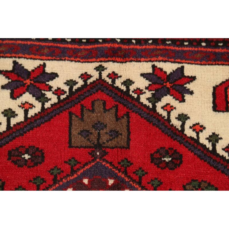Tribal Traditional Hamedan Persian Area Rug Wool Hand-knotted Carpet - 3'4" x 4'7"