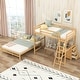 preview thumbnail 3 of 16, Twin Over Full Bunk Bed with Built-In Desk, Three Storage Drawers
