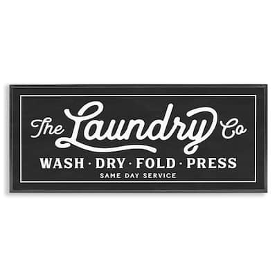 Vintage Laundry Sign Cursive Typography Framed Wall Art