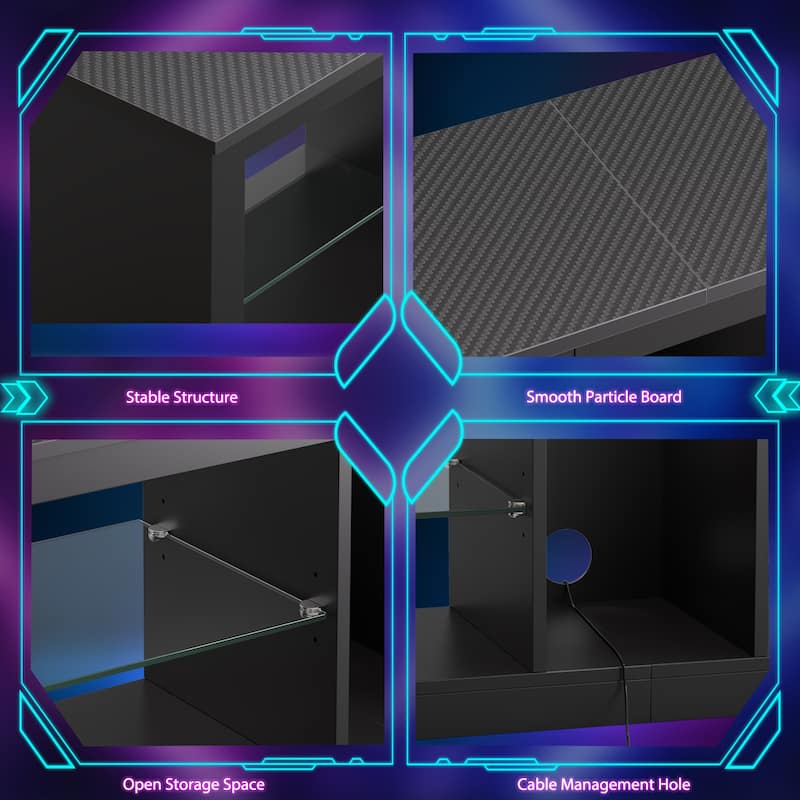 55" LED TV Stand for 60 inch TV with Power Outlet-Entertainment Center - 55 inches