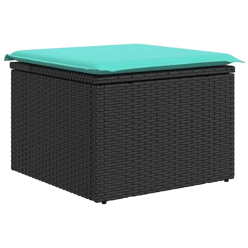 vidaXL Patio Sofa Set with Cushions Table and Couches 7 Piece Poly Rattan