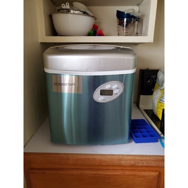 edgestar large capacity portable stainless steel ice maker