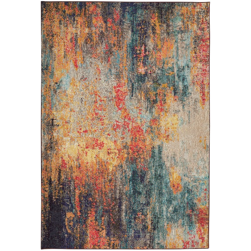 Nourison Celestial Multicolor Abstract Modern Boho Area Rug