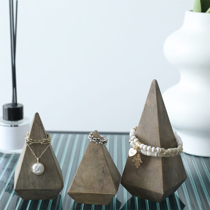 Palison Wooden Pyramid Design Ring Holder - Large