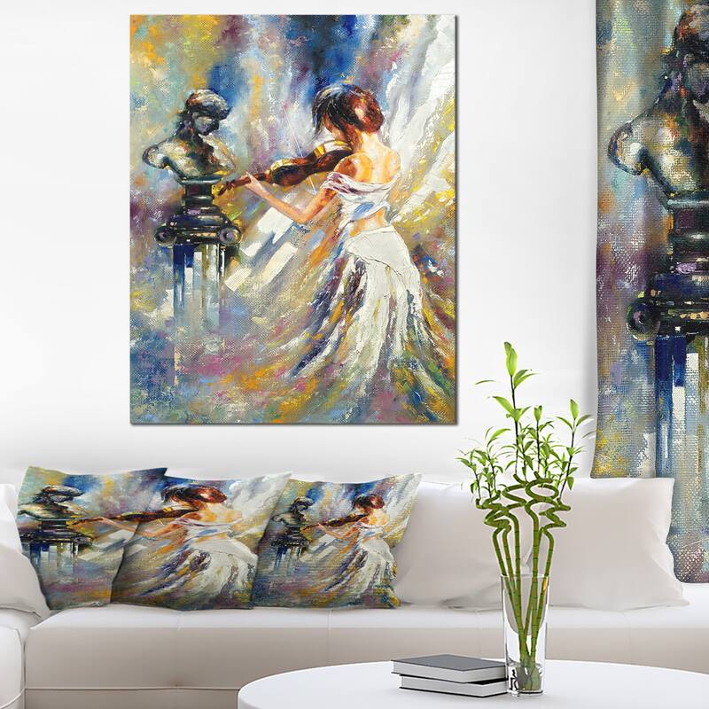 Designart - Love with Endless Music - Abstract Canvas Art Print - 30 in. wide x 40 in. high
