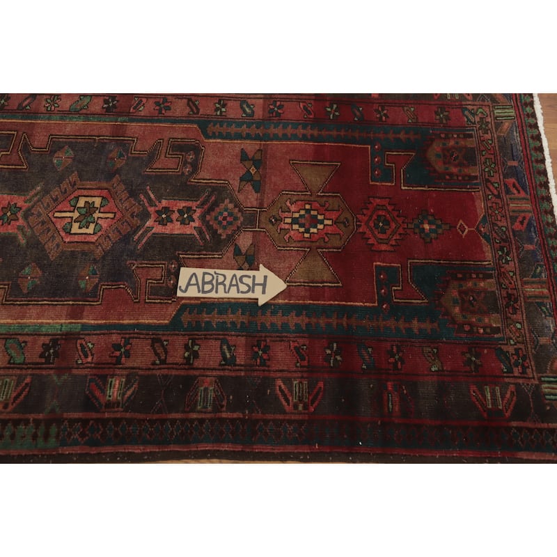 Hand Knotted Oriental 100% Wool Carpet Traditional Tribal Red Mahal Runner Rug - 10' 3'' X 3' 5''