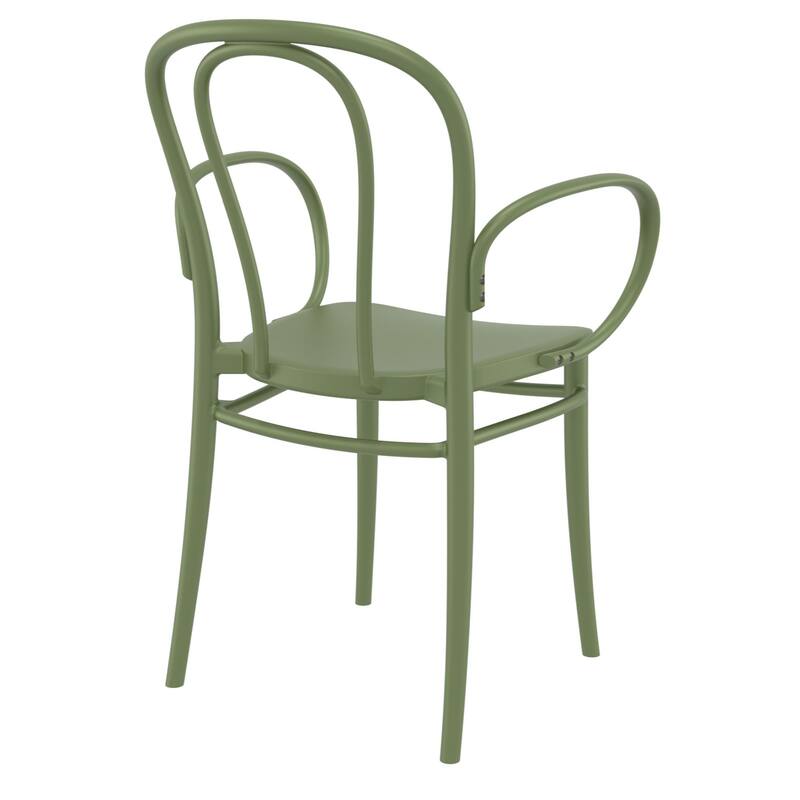 33.5" Olive Green Stackable Patio XL Dining Armchair