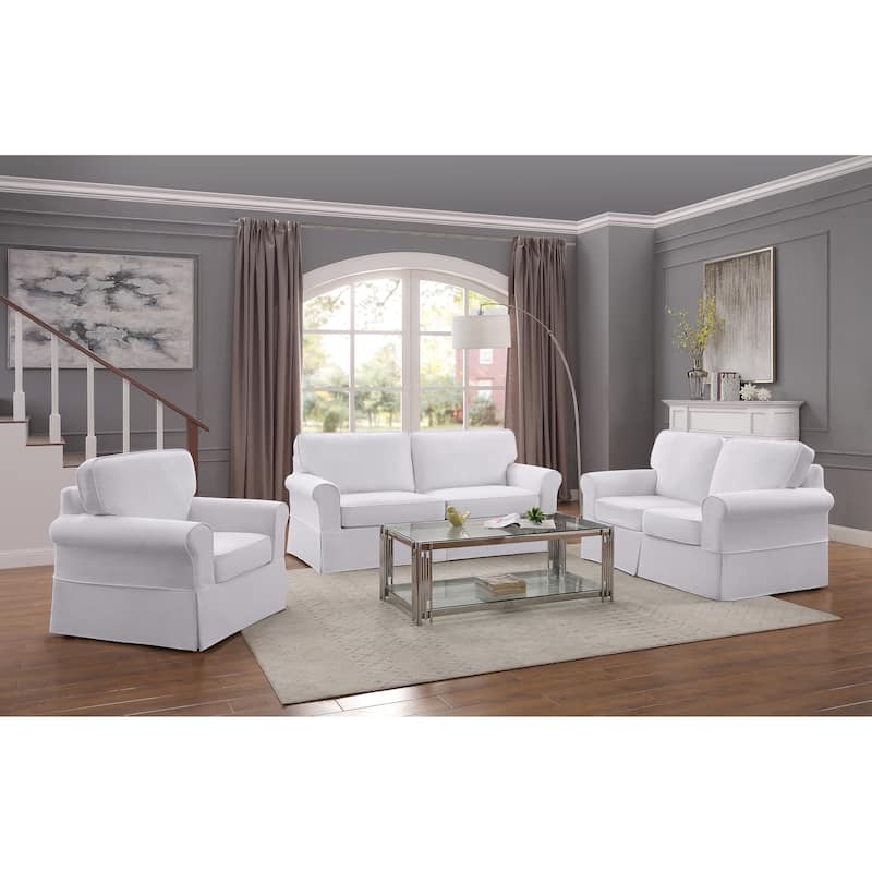 Porch & Den Zuni Mid-century Slip Cover Sofa