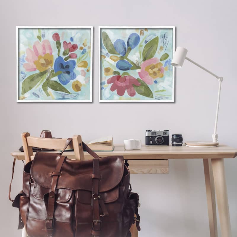 Stupell Eclectic Flower Bundles Framed Giclee Art Design By June Erica Vess (Set of 2)