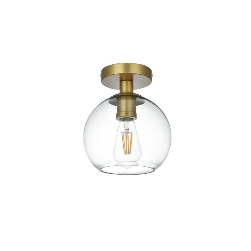1-Light Flush Mount with 8 inch Clear Glass