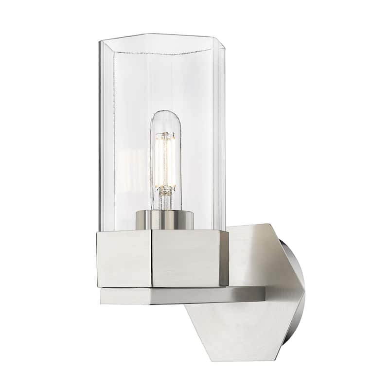 Innovations Lighting Claverack - 1 Light 9" Wall-Mounted Sconce - Clear/Satin Nickel