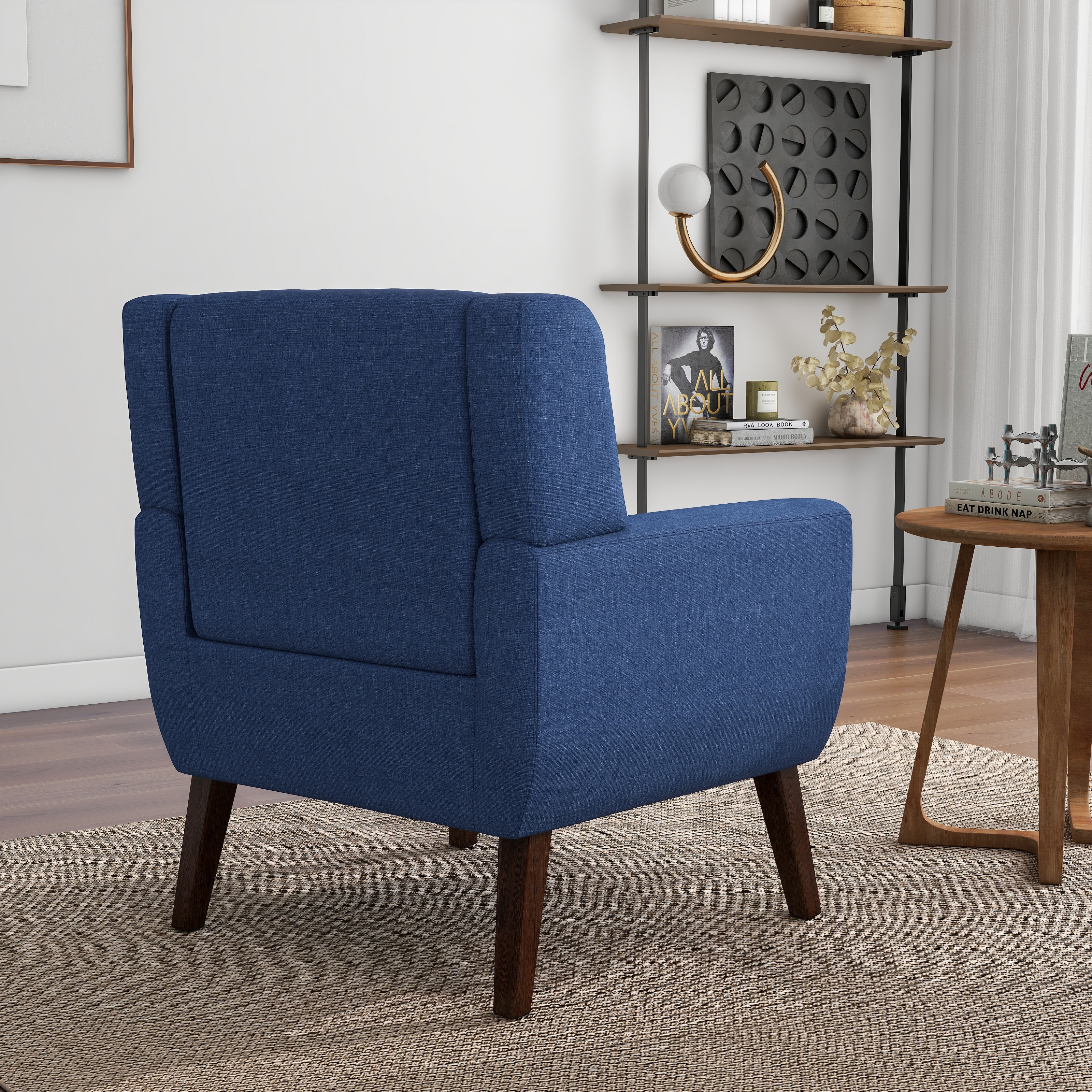 Modern Cotton Linen Upholstered Accent Chair for Living Room-image