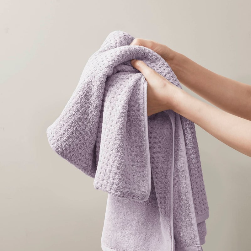 Madison Park Spa Waffle Cotton Waffle Jacquard Antimicrobial Bath Towel 6 Piece Set