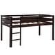 preview thumbnail 8 of 19, Twin Size Loft Bed with Ladder, Twin Bed Frame for Kids, Boys, Girls, Solid Wood Low Loft Bed Frame with Full-Length Guardrails Espresso - Twin