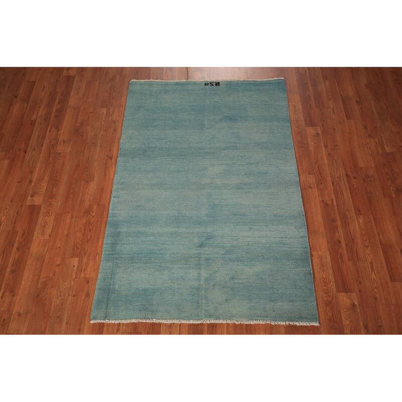 Blue Contemporary Gabbeh Oriental Foyer Rug Handmade Wool Carpet - 3'4" x 5'0"