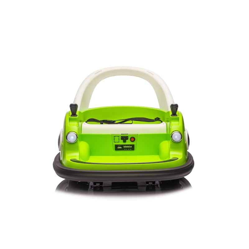 12V Kids Ride-On Bumper Car for Ages 1.5-5, Remote Control with Bluetooth & 360° Spin, Safety Belt - Green