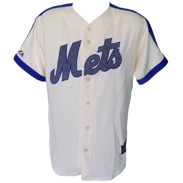 New York Mets Majestic Cooperstown Collection Cream Jersey Size Medium