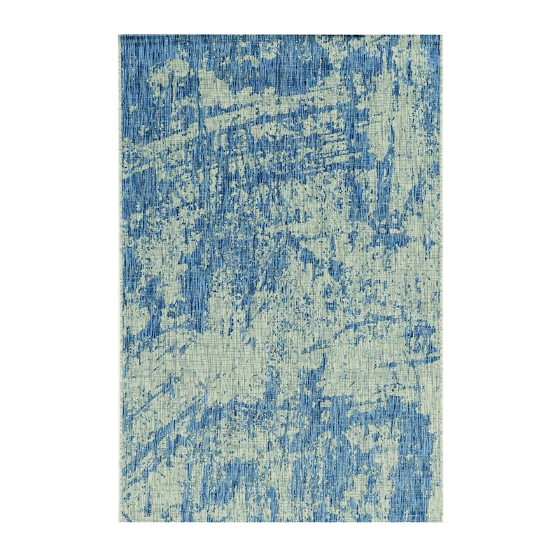 HomeRoots Abstract Contemporary Rectangle Outdoor Rug