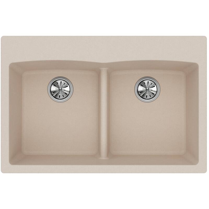 Elkay Quartz Classic 33" x 22" x 10", Equal Double Bowl Drop-in Sink with Aqua Divide