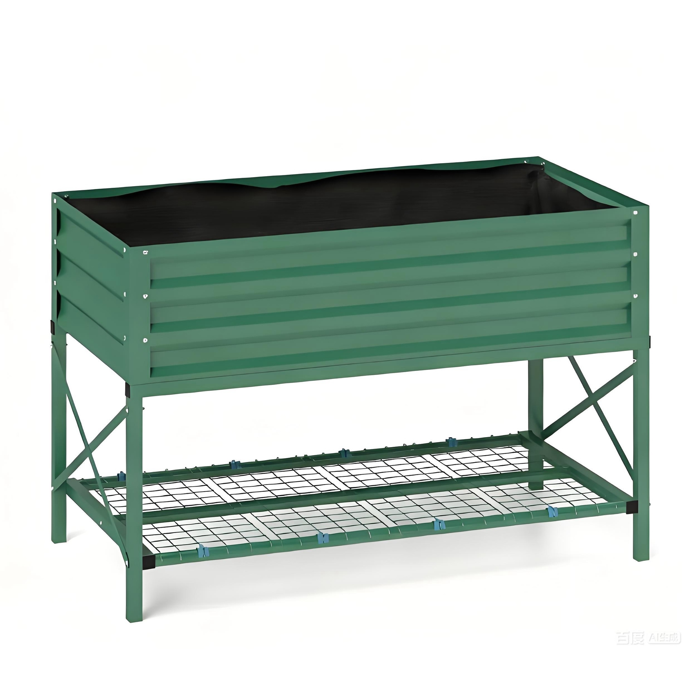 小物入れ Neighborhood garden bed Shelf Elevated Gardening Bed with Bottom Storage Shelf for yard patio