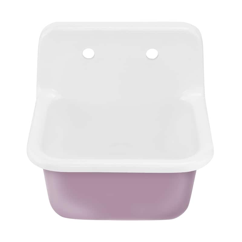 Loire 22" Cast Iron Rectangle Wall-Mounted Sink In Glossy Lavender - 22