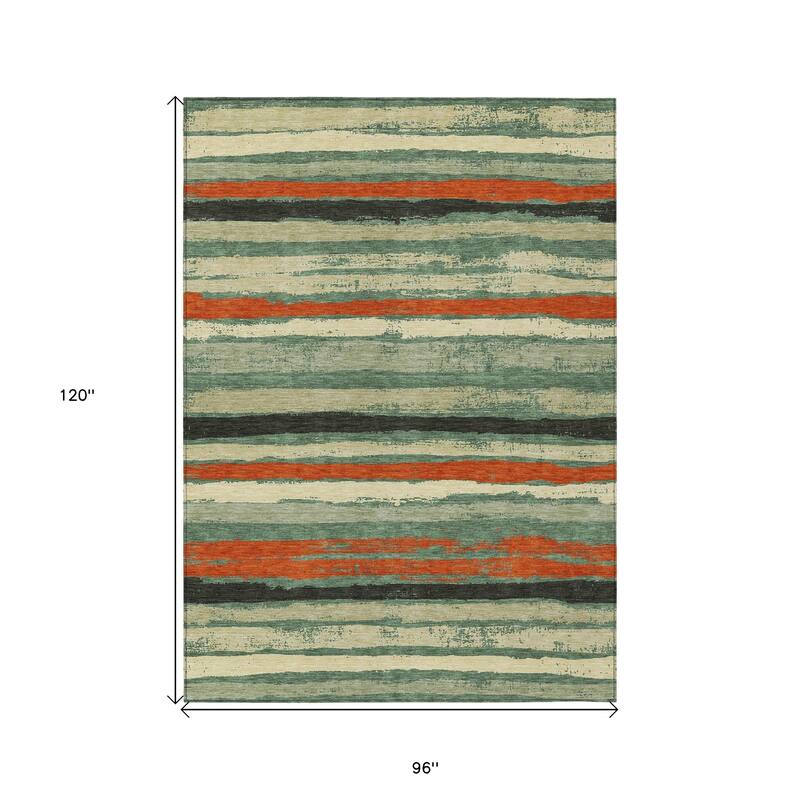 HomeRoots Striped Transitional Rectangle Outdoor Rug