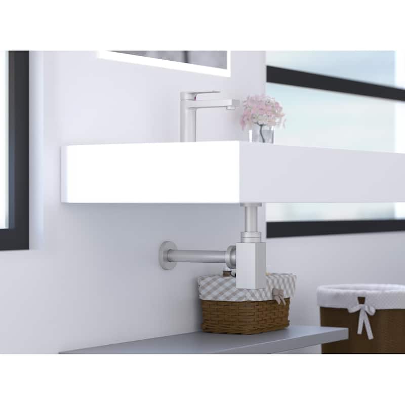 1.5" Square Bottle Adjustable Decorative P-Trap