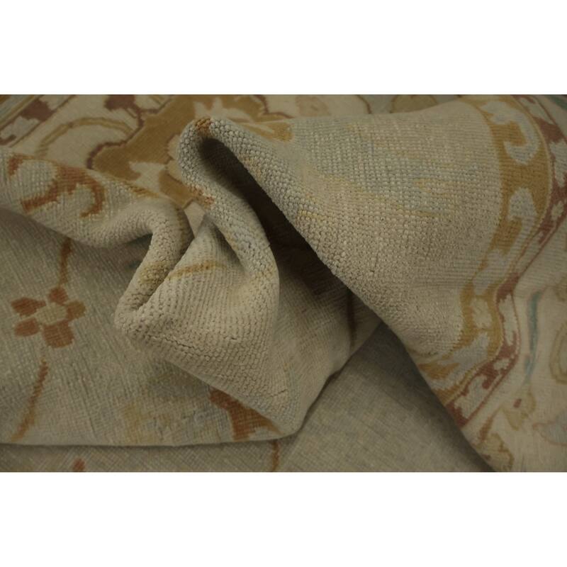 Hand Knotted Oriental 100% Wool Carpet Traditional Floral Greys & Charcoal Ziegler Area Rug - 12' 1'' X 8' 6''