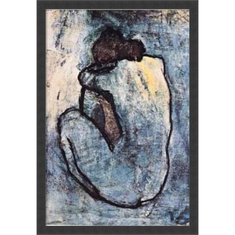The Blue Nude (Seated Nude) 1902 by Pablo Picasso Framed Textured Wall Art Print