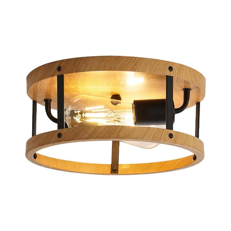 2 Light bedroom ceiling fixtures wood light bulbs metal ceiling light