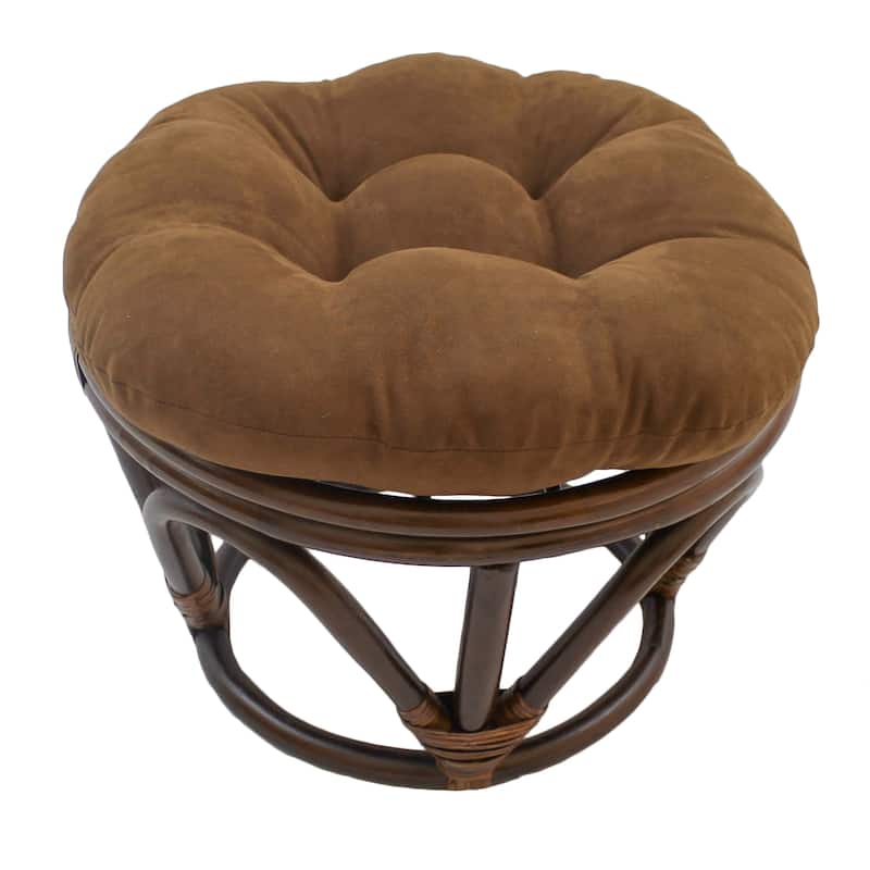 18-inch Round Microsuede Footstool/Ottoman Cushion (Cushion Only) - 18 x 18 - Chocolate