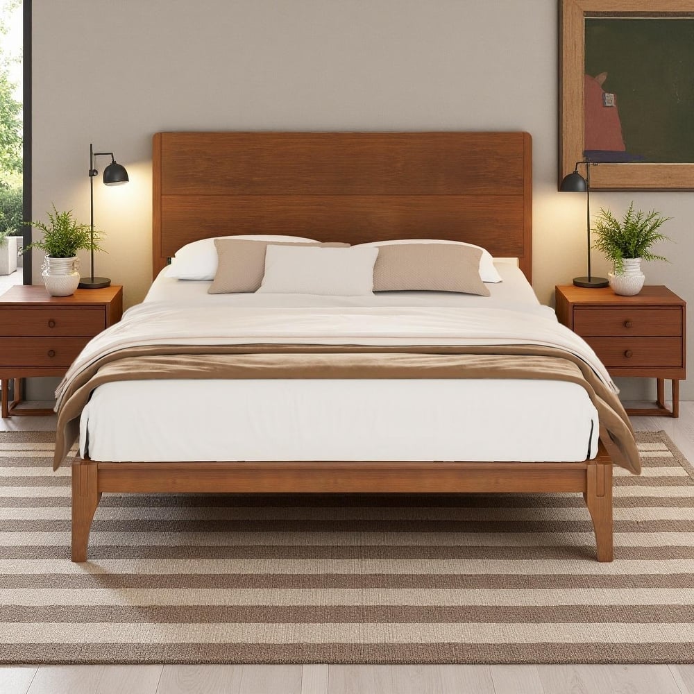 Eco-Chic Bamboo Platform Bed with Storage Space by Harper&Bright Designs