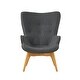 preview thumbnail 61 of 76, Hariata Mid-Century Modern Wingback Fabric Chair/Ottoman Set by Christopher Knight Home