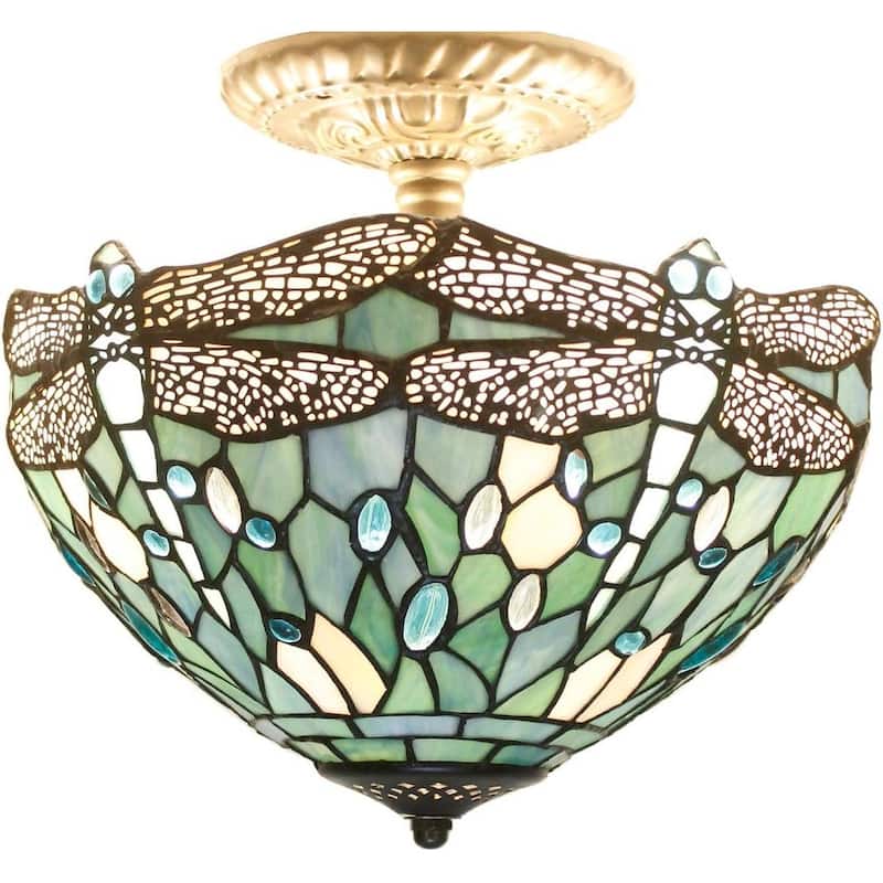 12 inch ceiling light sea blue mount lamp glass,iron bedroom light