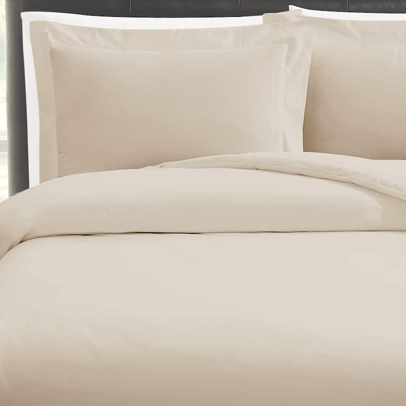Vince Camuto Solid 400TC Percale 3 Piece Duvet Cover Set