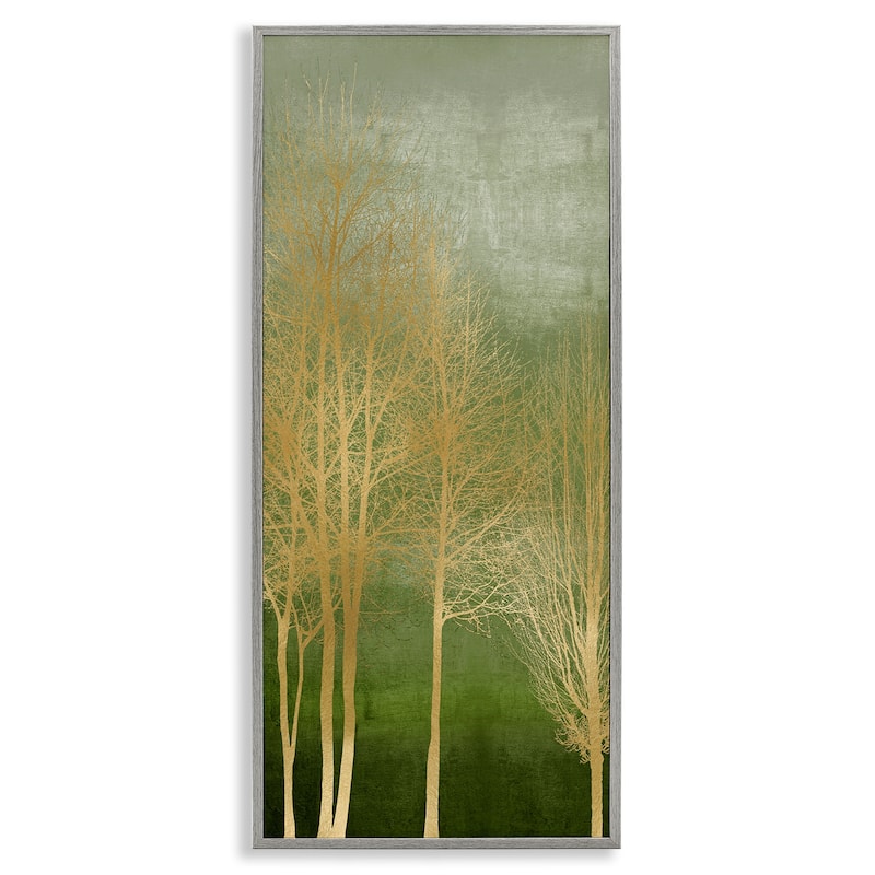 Stupell Minimal Gold Branches Framed Giclee Art Design By Kate Bennett - 13 x 30 - Grey