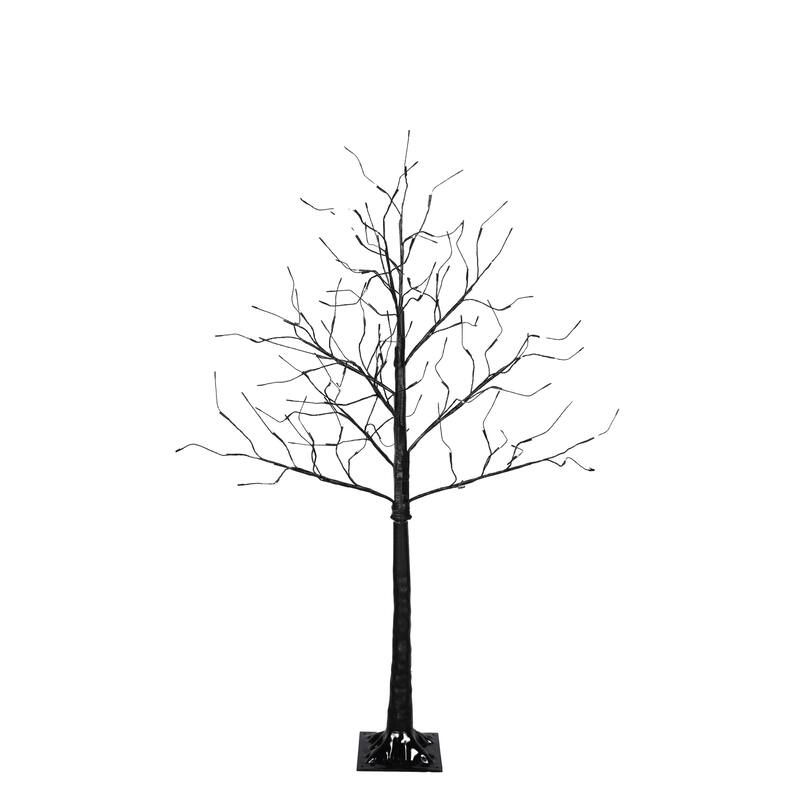 3 Pac Halloween Spooky Tree with Purple Lights, 4FT 5FT and 6FT