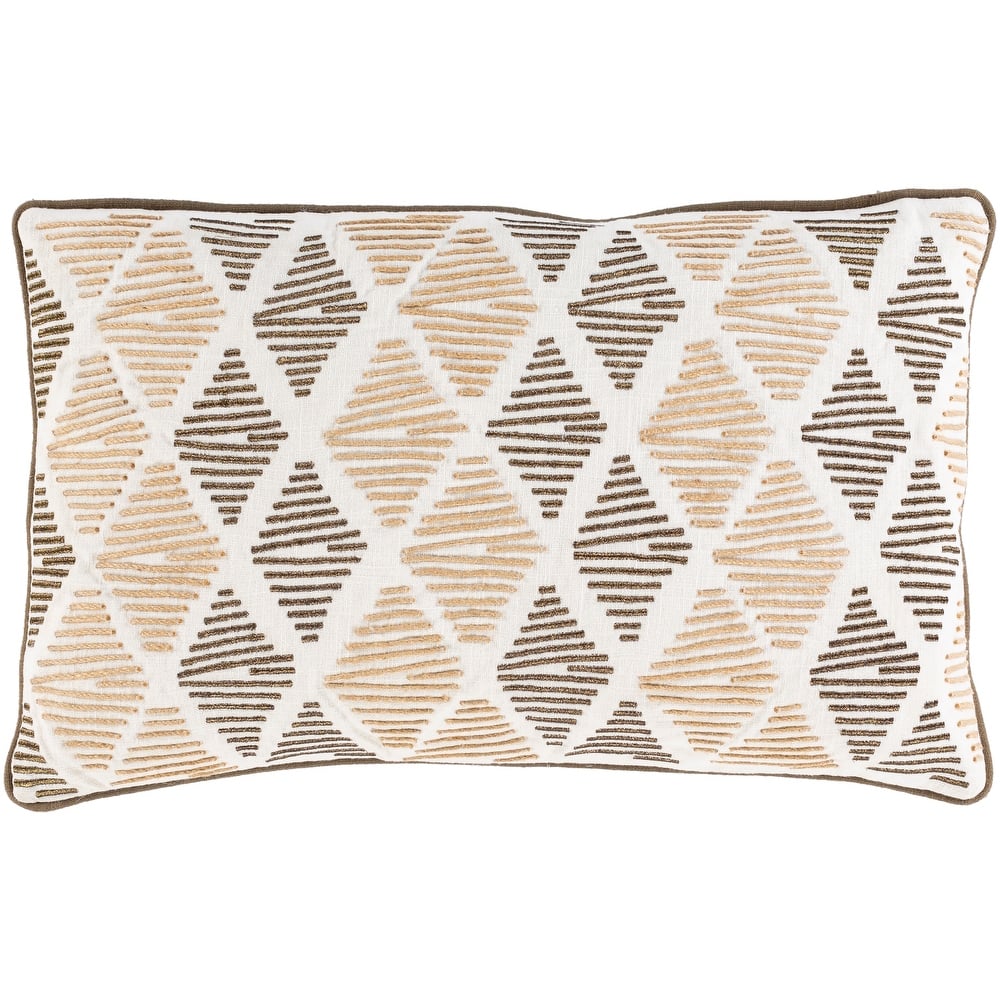 Jovan Embroidered Cotton Lumbar Throw Pillow