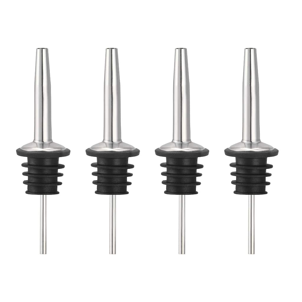 4pcs Stainless Steel Liquor Pourer Wine Bottle Pour Spout Stopper