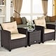 preview thumbnail 59 of 81, Costway 3PCS Patio Rattan Furniture Set Cushioned Conversation Set - See Details