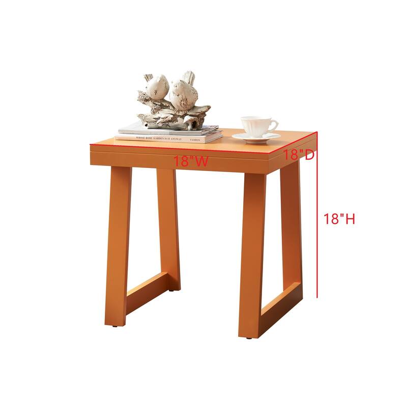 Charlie Modern Wood End Table with Open Storage Shelf - 18"L x 18"W x 18"H