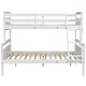 preview thumbnail 5 of 7, Twin over Full Bunk Bed with ladder, Safety Guardrail, White