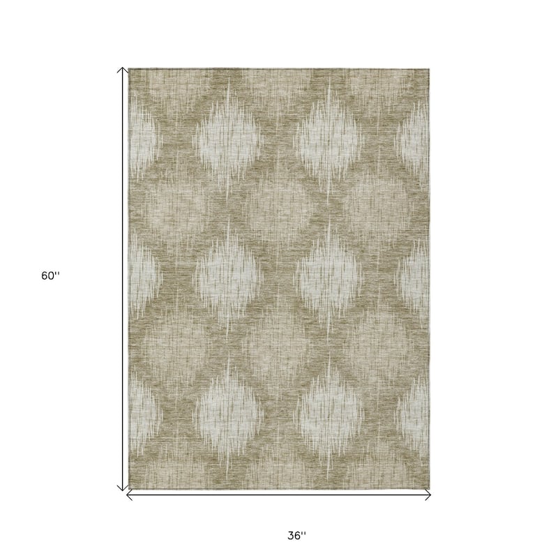 HomeRoots Ikat Transitional Rectangle Outdoor Rug