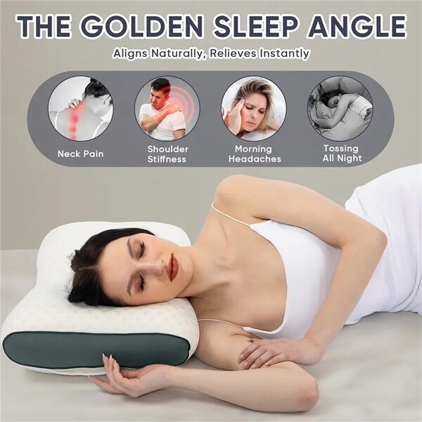 Cervical Pillow for Neck, Shoulder, & Back Pain Relief-Ergonomic
